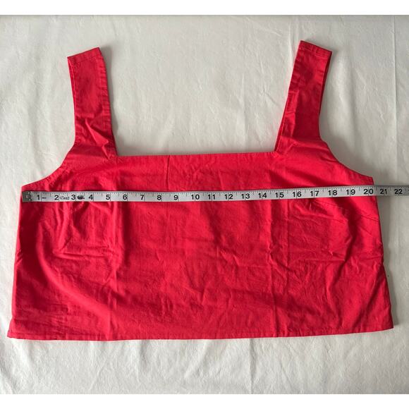 MONROW Poplin Tank in Fiery Coral Size XL - Picture 9 of 10